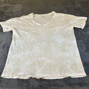 Aerie Womens T Shirt Top Womens Small Beige Tie Dye Short Sleeve Crew Neck